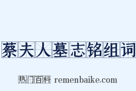 蔡夫人墓志铭组词是什么意思的图片